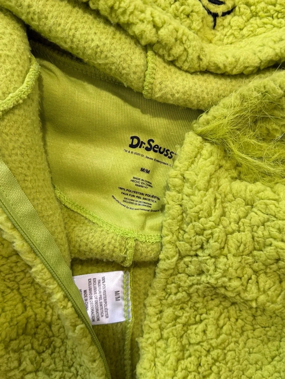 Plush Lime Green Cat Hoodie with Character Face